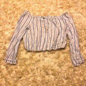 Off The Shoulder Long Sleeve Crop Top